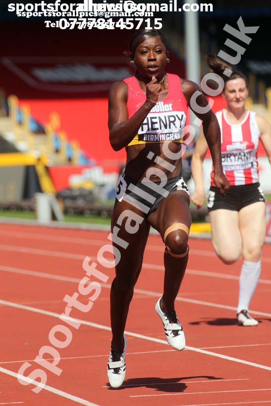 Womens 100 metres, 2019 Muller British Championships, Alexander Stadium, Birmingham. Photo: David T. Hewitson/Sports for All Pics